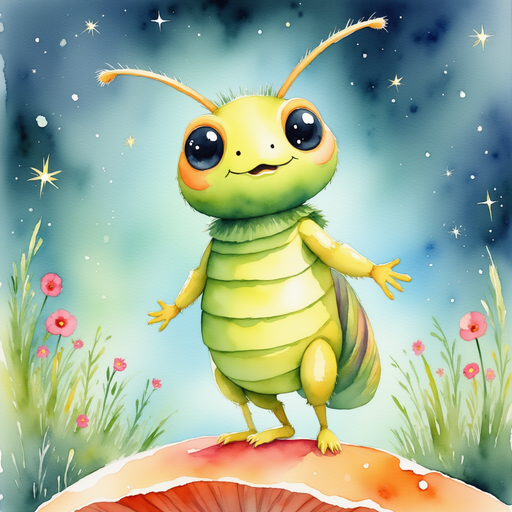 Leo standing on a mushroom stage, speaking to a cheering crowd. In the background, star dust sparklers lighting up the meadow.