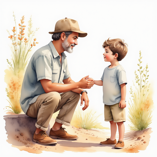 old Mr. Rodriguez talking to Diego about the importance of sharing.