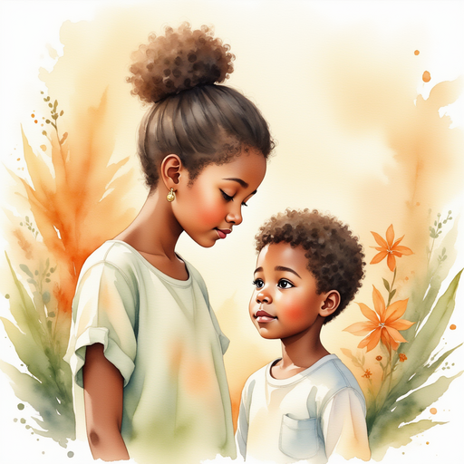 Michael's female mother comforting him and teaching him to take deep breaths.