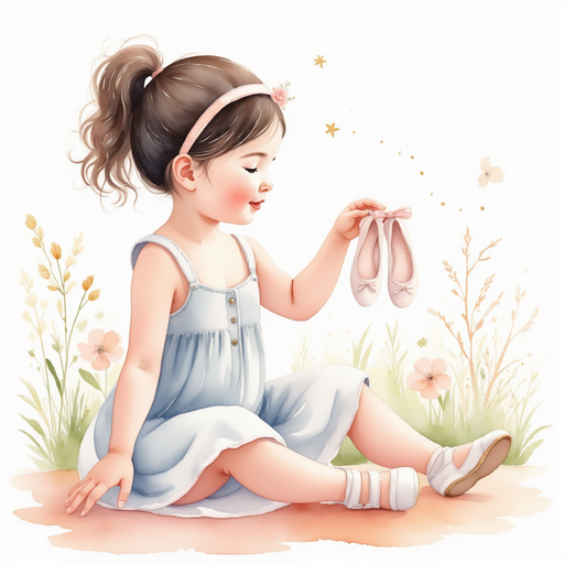 Grace opening her birthday gift and finding the magical ballet shoes.