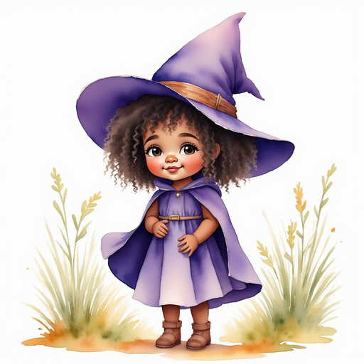 Willow Charms - who is black - looks puzzled, holding her rumbling tummy. In the background the wind softly moves the grass