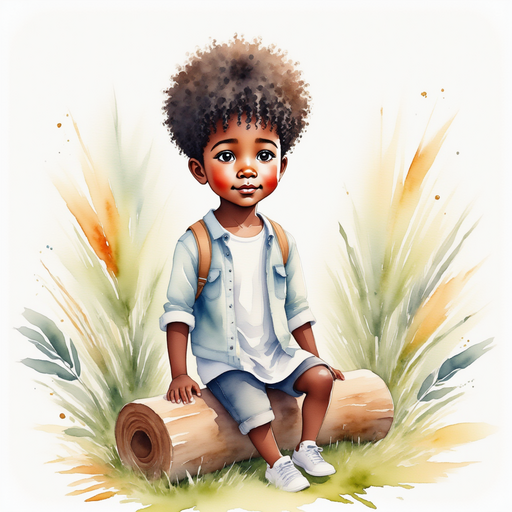 Michael sitting on a log, looking at the map with a confused expression.