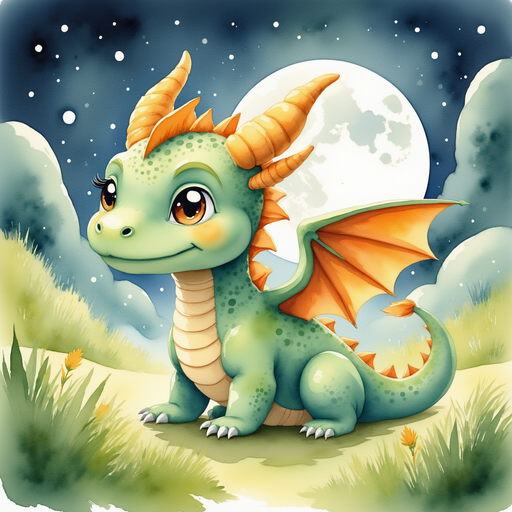 Ember Flare searching frantically in the moss, his eyes wide with worry. In the background, a moonlit clearing beside large, round boulders