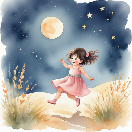 Grace stumbling while dancing under the moonlight.