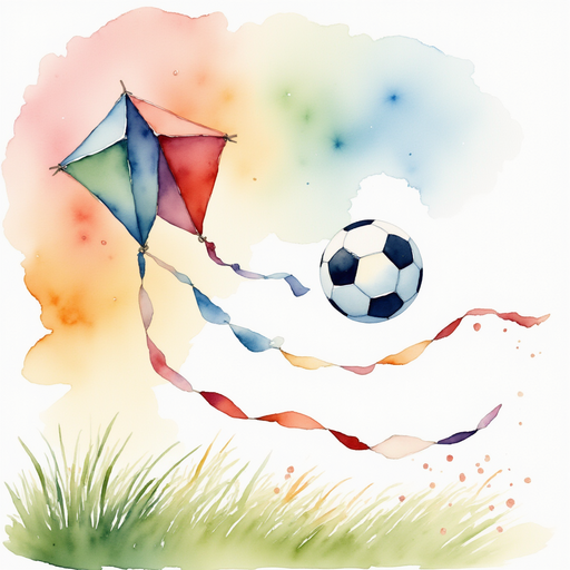 The soccer ball hitting the kite and tearing it apart.