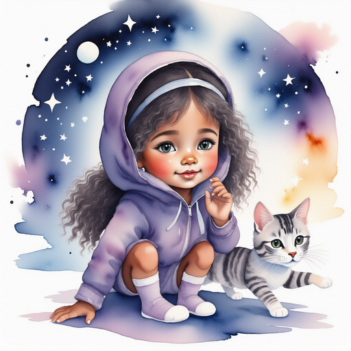 Show Luna Lighthug - who is black - is crouching with one hand behind her ear. Moonlit icicles gleaming in the distance
