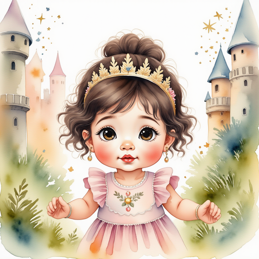 Princess Zoombella leans forward, examining the fortress gate with wide eyes In the background, high stone towers poke through vines