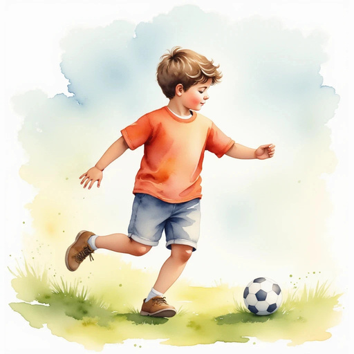 Diego preparing to kick the soccer ball.