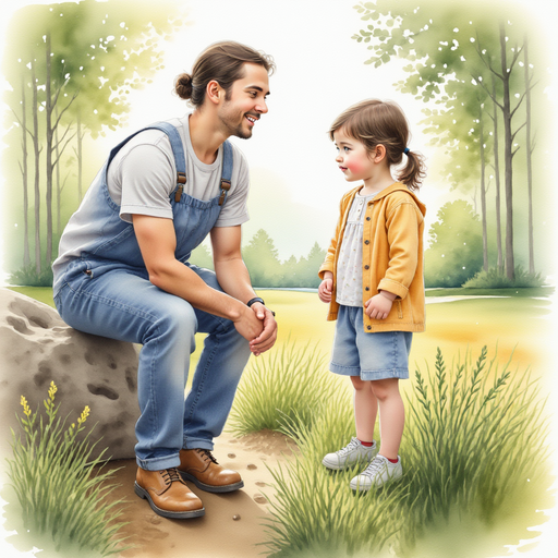 Sofia talking to the male park engineer.