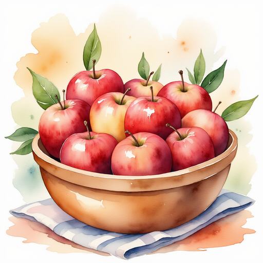 A wooden bowl filled with shiny red apples. In the background, the blanket rests on soft ground.