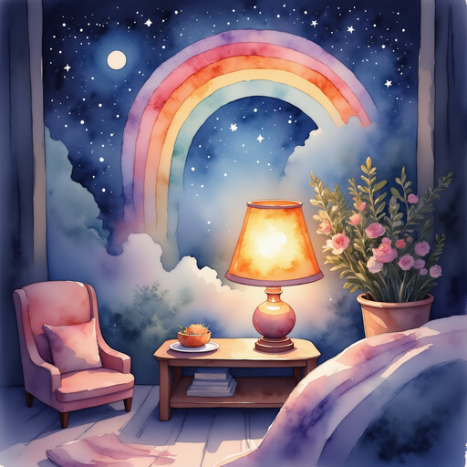 A lamp that projects a rainbow on to the ceiling