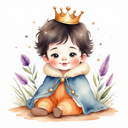 King Doodle Bum kneels next to a small hole. In the background, bright purple flowers wave slowly.