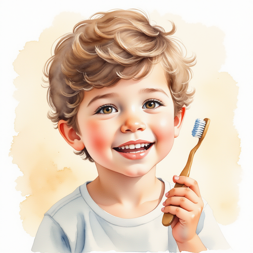 Diego brushing his teeth.