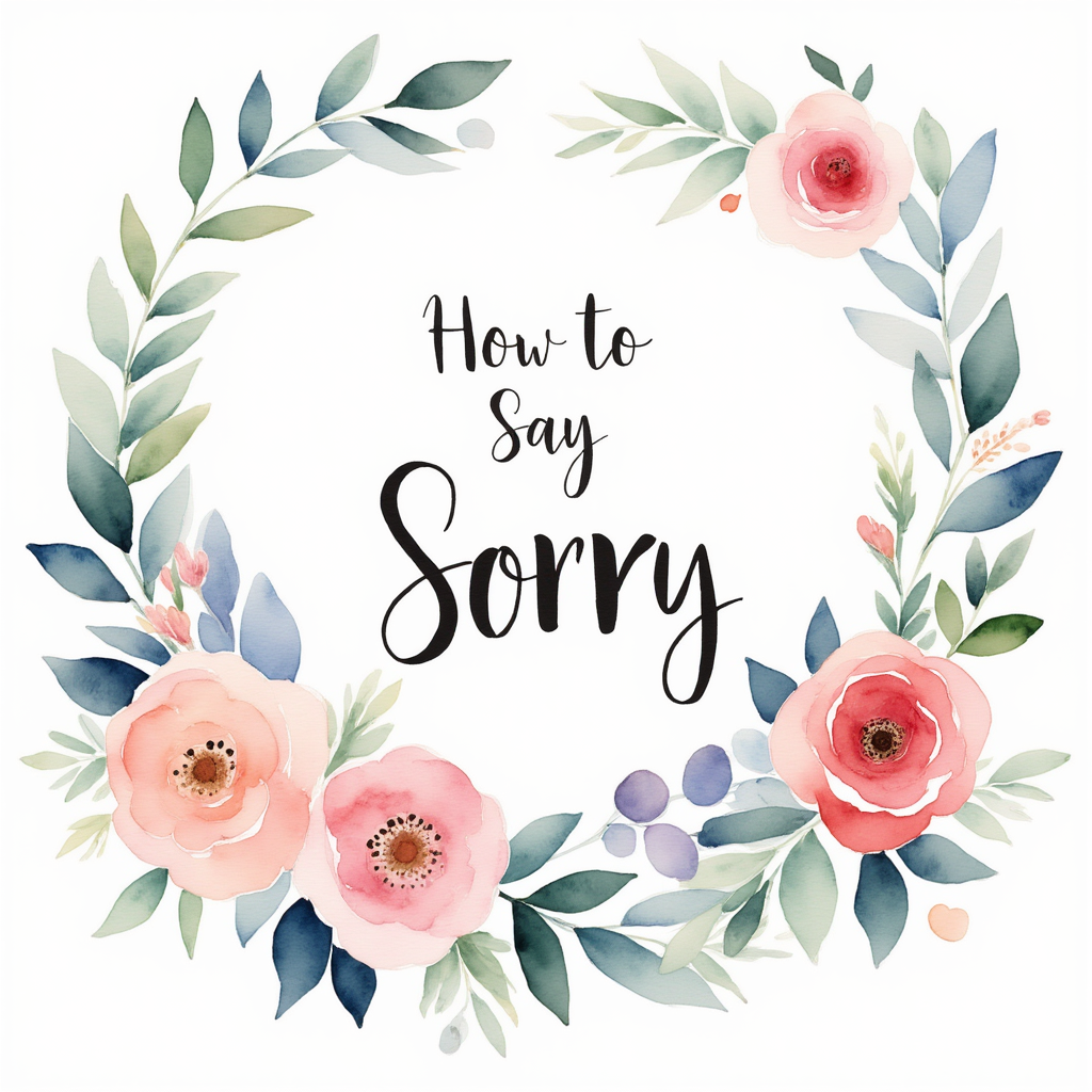 Show a pretty card that says "Sorry" on it