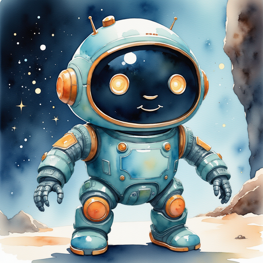 Blinky Sparx gestures as though speaking earnestly. In the background, glowing specks float through the dim cavern