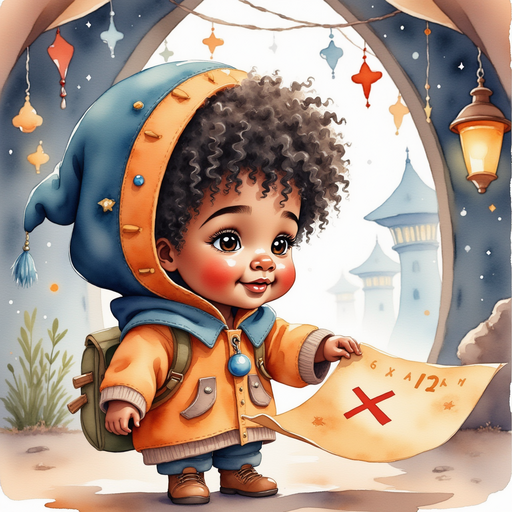 Zippy gazes at the old map and points excitedly at the red X. In the background, sparkling lights hanging from the roof
