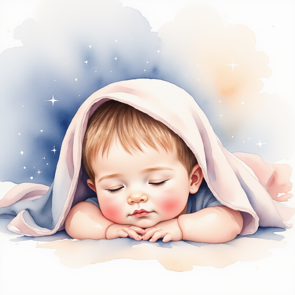 Depict a little kid napping peacefully under a blanket.