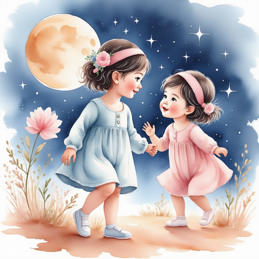 Luna, the moon creature, challenging Grace to a dance competition.