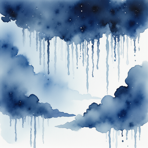 Huge, swirling storm clouds drip with rainwater. In the background, more dark clouds gather overhead.