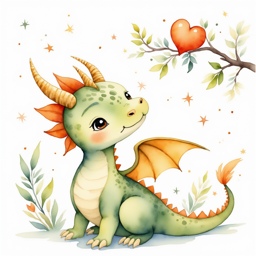 Ember Flare looks up at a branch with a heart-flower caught in the leaves. In the background, shimmering branches reach toward the starry sky.