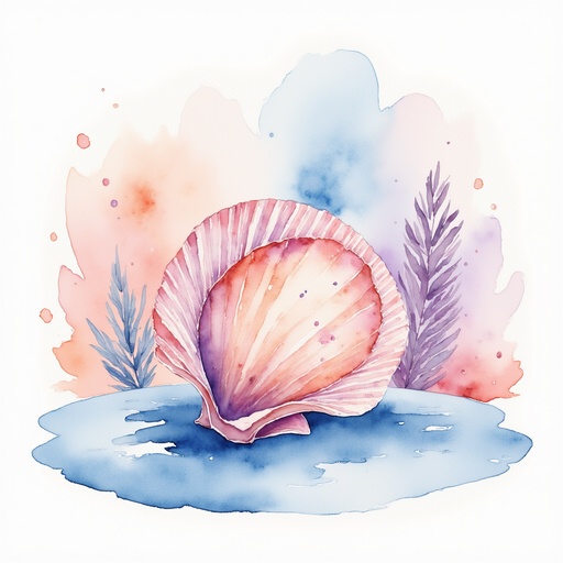 A shiny shell sparkles. In the background, a soft rug sits on the floor.