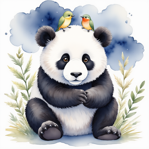 Birds serenely perched above, communicating with Pongo through various cheerful chirps. approaching dark clouds