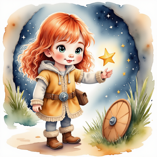 Bolda the Bright points to a glowing page filled with stars. In the background, the library walls sway gently like a boat.