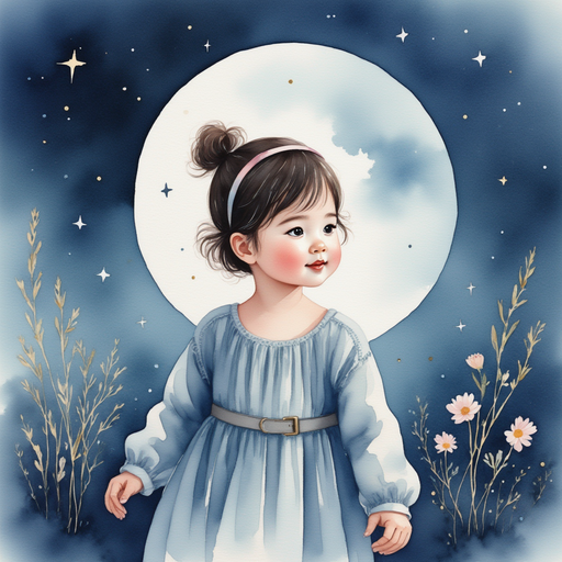 Tired Grace looking at the moonlight.
