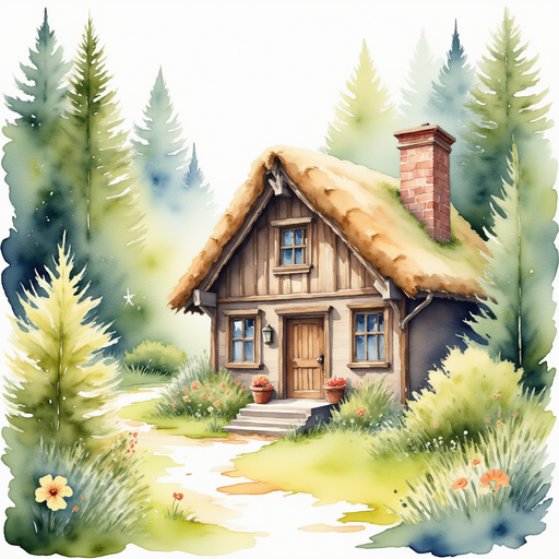 A warm, inviting cottage exuding the aroma of fresh cookies. A lush woodland clearing.