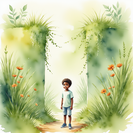 Michael standing in front of a high wall in the maze, looking frustrated.