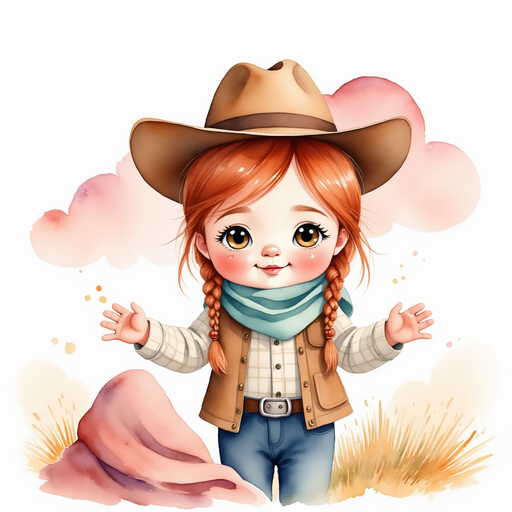 Calamity Kate waves, standing beside the cozy blanket. In the background, pink clouds drift overhead.