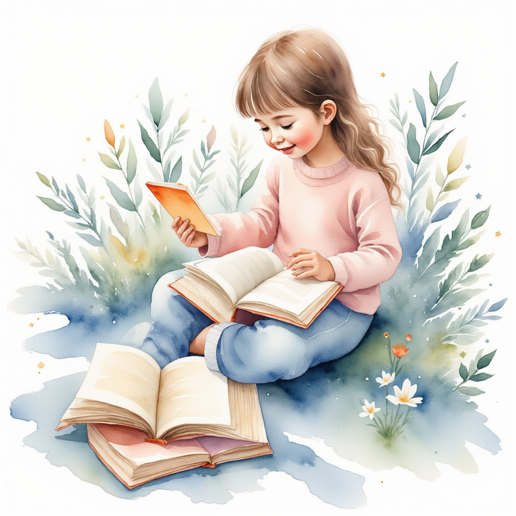 Depict a young black boy reading a book