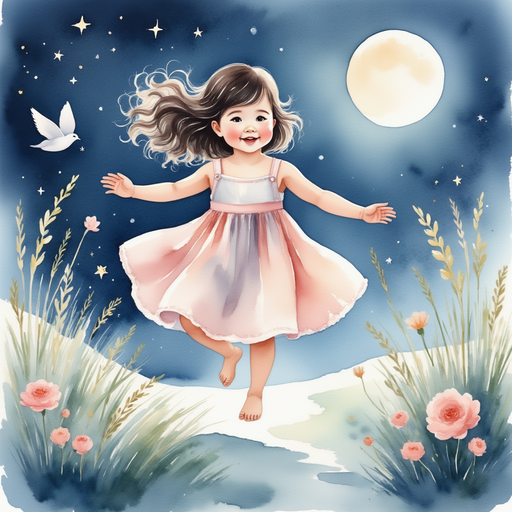 Grace dancing beautifully under the moonlight.