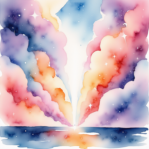 A swirling cloud of rainbow steam rises high In the background, flickering lights shimmer across the stands.