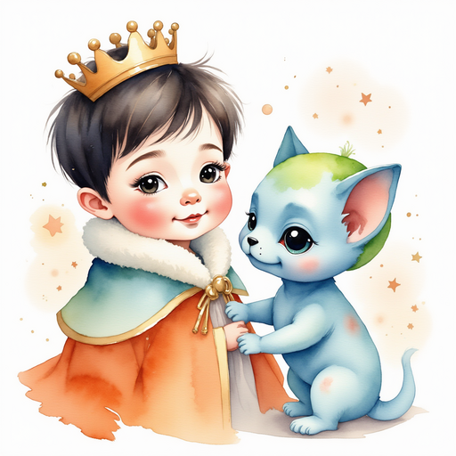 Zibloo gently lifting King Doodle Bum's hand. In the background tiny shining stars glow.