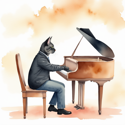 Luna looking at the new piano