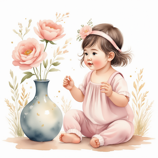 Grace is near a shattered vase.