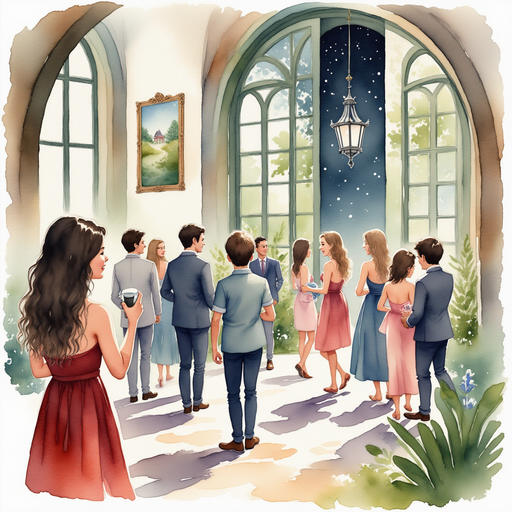 guests inside the mansion