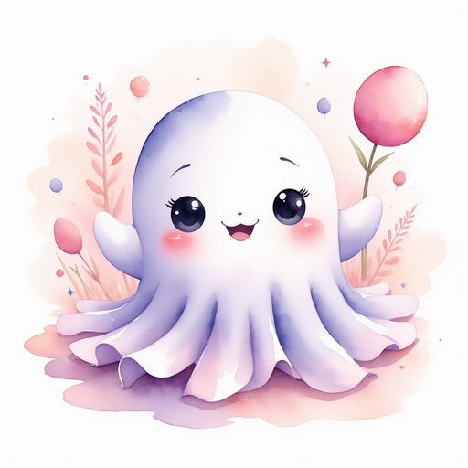 Glimmer Puff spots a pink egg behind a tall flower, waving with excitement. In the background are soft pastel clouds