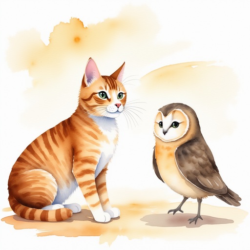 Luna talking to Benny the owl.
