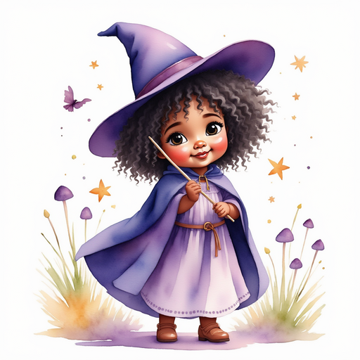Willow Charms - who is black - brushes a drop of ink off her robe. In the background, tiny mushrooms glow along the wall.