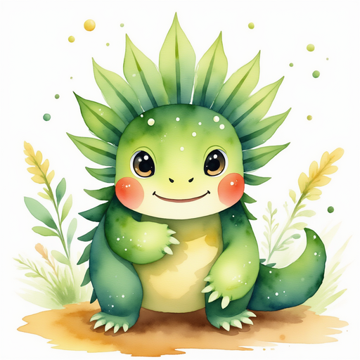 Blossom Sprout pats the ground, smiling softly. In the background, a gentle stream trickles.