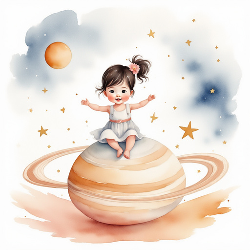 Grace dancing on top of Saturn's rings