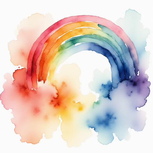 The rainbow regaining its colors.
