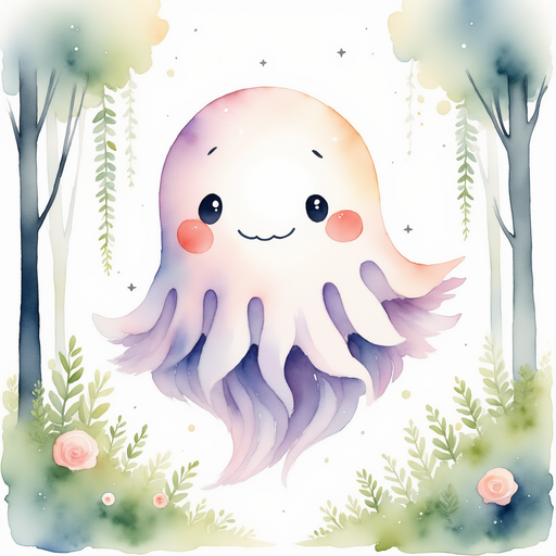 Glimmer floats near a cluster of soft moss. In the background, winding vines drape from old trees.