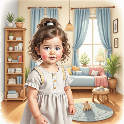 Sofia looking around her room, a worried expression on her face.