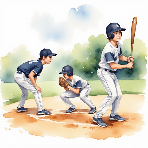 A young baseball team practicing