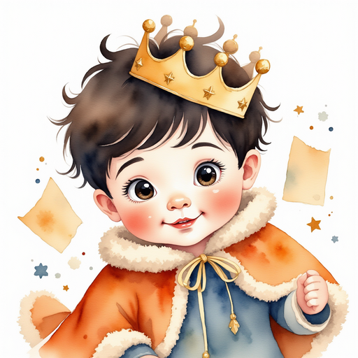 King Doodle Bum holding a crinkled chocolate map in one hand. In the background lie cream-colored parchment scraps.
