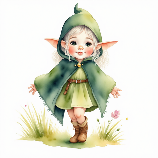 Flicker balances on one foot with a playful smile. In the background, tall grass rustles.