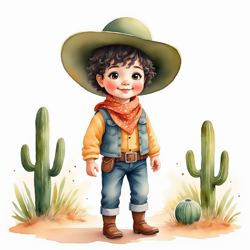 Cactus Cody tips his hat, smiling kindly. In the background, tall desert cacti.